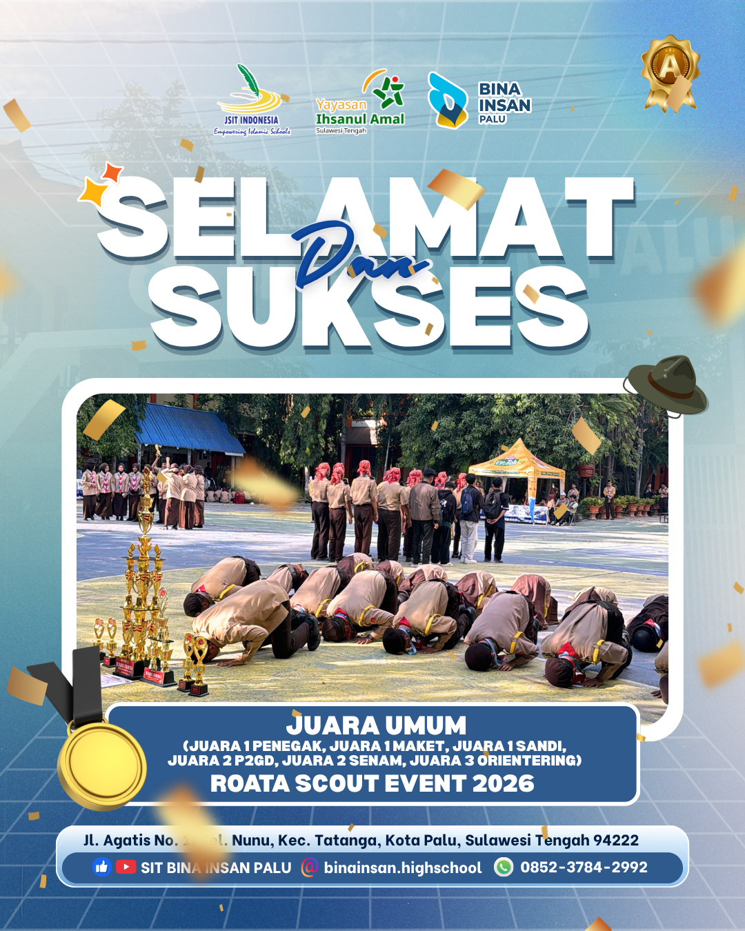 SMA Islam Terpadu Bina Insan Palu Raih Juara Umum pada Roata Scout Event 2026